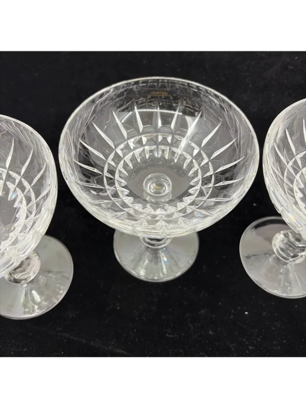 Vintage Nachtmann Astra Crystal Champagne Coupe Tall Sherbet Glasses Set of 4